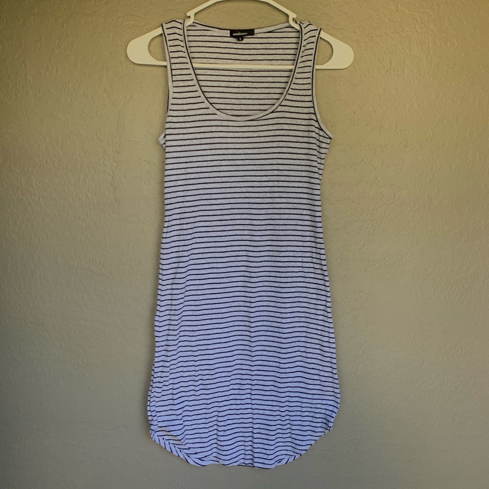 Gray Striped Bodycon Dress